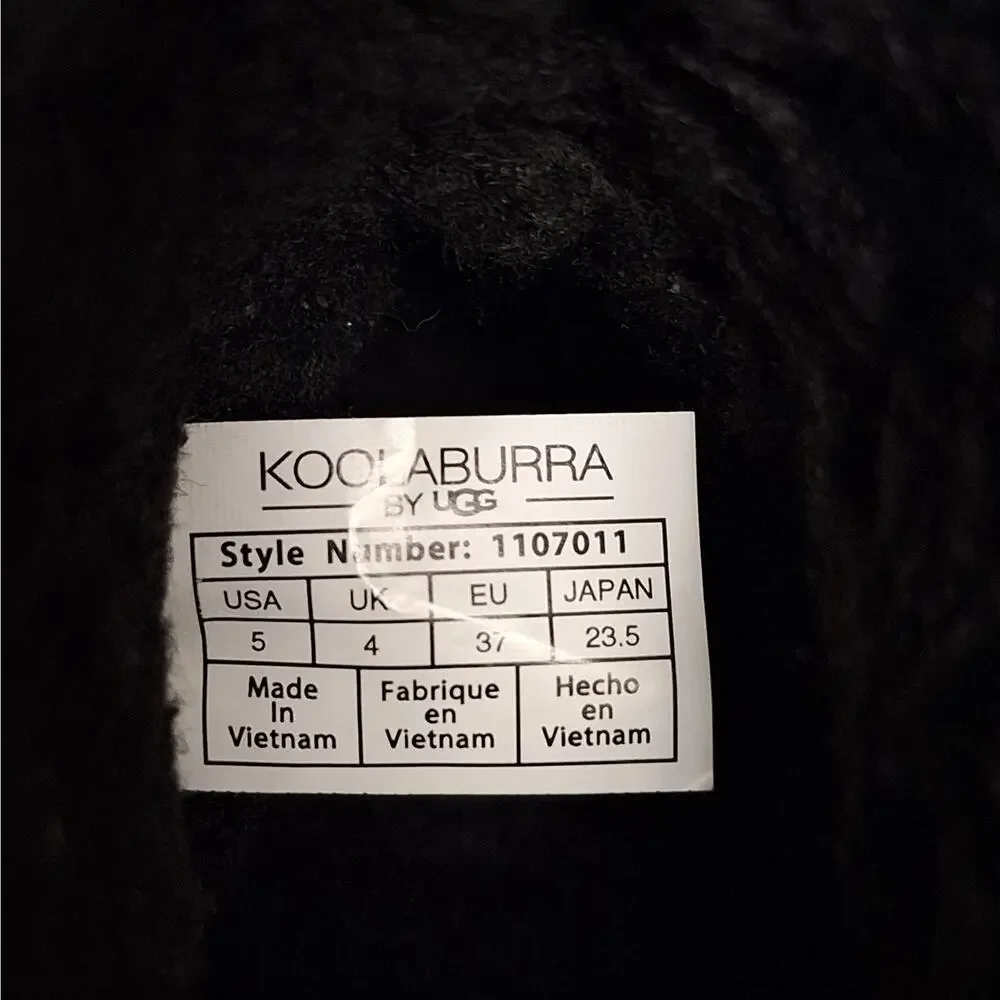 Koolaburra by UGG Kids Boots 5 Koola Star Mini Glittery‎ Suede Fur Lined Black